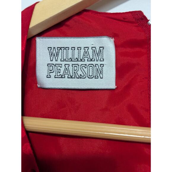 Vintage Front Tie Red Satin Leopard Print Midi Dress Long Sleeve VTG Women Small - Picture 4 of 4